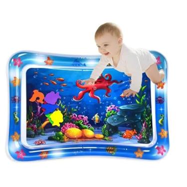 Imagem de Tapete Inflável Aquático 3D Infantil Esteira Colchão Boia (Azul)