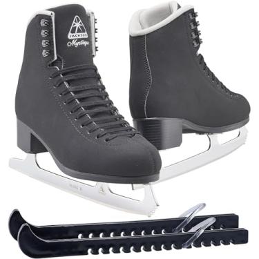 Imagem de Patins de gelo Jackson Ultima Mystique para mulheres, meninas, homens, meninos em cores brancas e pretas - melhorado, apenas lavado 2019, Preto, Width: Medium / Size: Youth 5.5