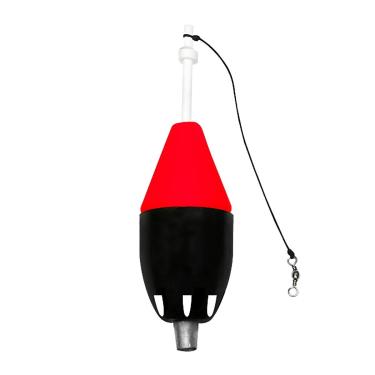 Imagem de Boia Cevadeira Barão, 36g, Vermelho e Preto, com Suporte e Cordão