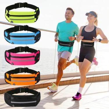 Imagem de Pochete de corrida ultrafina, pochete esportiva, bolsa para celular, bolsa de dinheiro, para corrida, caminhada, ciclismo, acessórios de corrida, Preto, Cintura respirável e impermeável para corrida