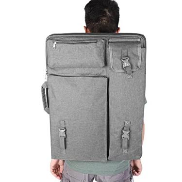 Imagem de Zerodis Portfólio de Artista Bolsa Fácil de Levar Coleção de Artesanato Materiais de Arte Ferramentas de Pintura Ferramentas de Pintura Mochila Ajustável para Materiais de Arte Bolsa de Grande (Cinza)