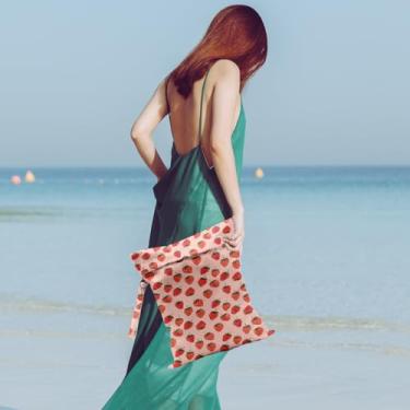 Imagem de Bolsa impermeável para roupa de banho, viagem, roupa de banho, pano sujo, bolsas de maquiagem para ioga, academia, praia, piscina, ioga, artigos de higiene, gancho para o carrinho, bolsa reutilizável