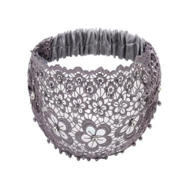 Imagem de Bandana de cabelo pérola para mulheres, meninas, laço nas costas, lenço de cabelo com flor, lenço de cabeça triangular