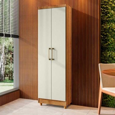 Imagem de Armário Multiuso Compacto Anna 2 Portas Com 5 Repartições - Cedro - Areia Cedro - Areia