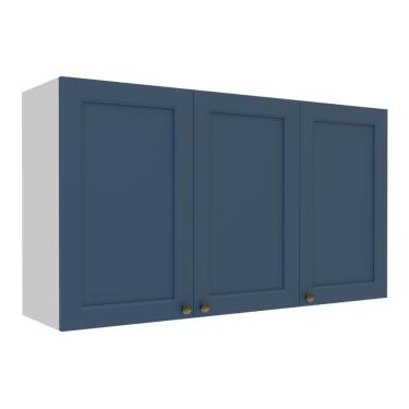 Imagem de Armário De Cozinha Americana Aéreo 120cm 3 Portas Multimóveis Cr20489 Branco-Azul