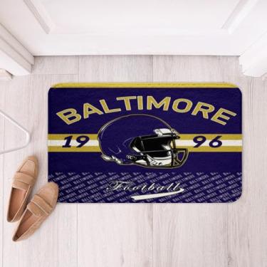 Imagem de Feelyou Tapetes de banheiro de futebol Baltimore tapetes de banho futebol cidade acessórios de banheiro jogos esportivos capachos de chão 40,6 cm x 61 cm microfibra macia
