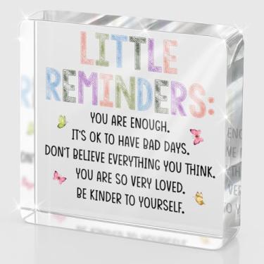 Imagem de Presentes motivacionais inspiradores presentes de apreciação de funcionários pequenos lembretes você é suficiente placa de acrílico decorativa de mesa decorações de escritório para decoração de