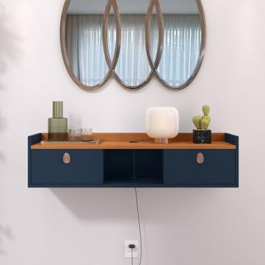 Imagem de Penteadeira Camarim Suspensa Com 2 Porta E Passa Fios(Azul /