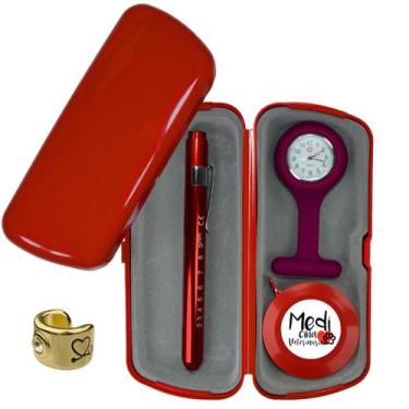 Imagem de Relogio Lapela Estojo Lanterna Fita Metrica Saude Enfermagem Medicina 