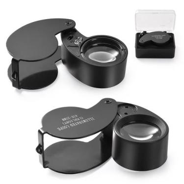 Imagem de Lupa dobrável Amoper 40X com luz LED de 25 mm