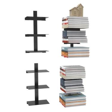 Imagem de Prateleiras flutuantes para parede, prateleira flutuante invisível de 6 camadas, organizador de livros de metal resistente para escritório em casa, organizador de livros de metal resistente para sala