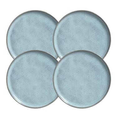 Imagem de Jogo Pratos Sobremesa 21,5Cm 4 Pçs Bio Breeze Azul Cerâmica