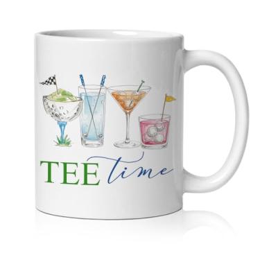 Imagem de BEHIFL Caneca de coquetel Golf Martini Tee Time para mulheres, presentes de golfe para mulheres golfistas amantes de coquetéis caneca decorativa de café e chá 325 ml