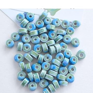 Imagem de MaryLavender Miçangas de porcelana redondas de cerâmica espaçador de porcelana kit de miçangas para artesanato de joias faça você mesmo artesanato 30 peças