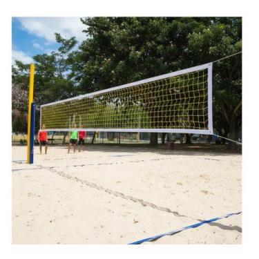 Imagem de Rede de peteca 4 metros + 4 petecas coloridas - VMB SPORTS