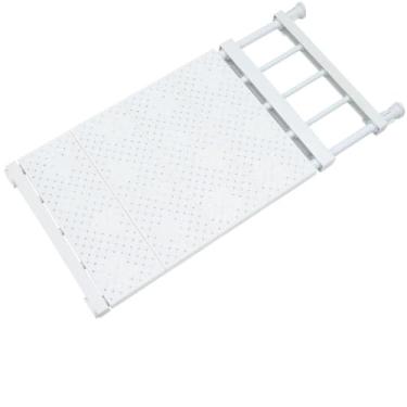 Imagem de LUMINFLY Prateleira ajustável para armário, armário organizador de armazenamento expansível, armário de tensão de varão, economia de espaço, divisor de rack retrátil para armário, guarda-roupa