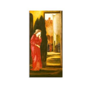 Imagem de SDYJ6GSW Edward Burne Jones Gravuras de arte Danae e a Torre de Bronze Pintura em Tela Famosa Arte de Parede Edward Burne Jones Decoração de Parede para Quarto Sala de Estar Banheiro 50 x 100 cm (20 x
