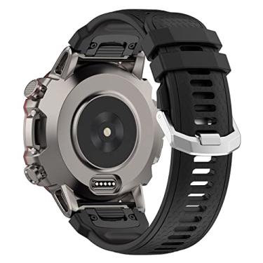 Imagem de ZSZCXD Compatível com pulseira Amazfit Falcon, pulseira esportiva ajustável de silicone para smartwatch Amazfit Falcon (preto)