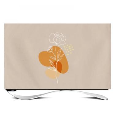 Imagem de Capa contra poeira para TV interna de 32 a 80 polegadas Protetor de tela moderno universal para telas planas/curvas, monitores de mesa ou de parede simples decoração de TV/computador - flor 55