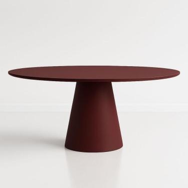Imagem de Mesa De Jantar Cone Oval 137x90 Cm Laca Vinho Marsala