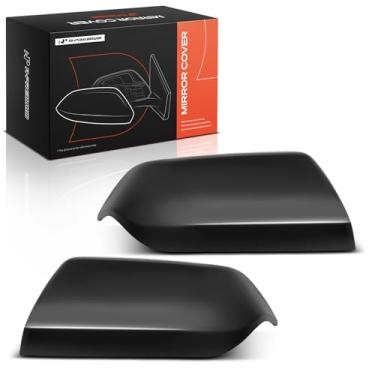Imagem de A-Premium 2 peças de tampas de espelho retrovisor do lado do motorista e do passageiro - Compatível com Chevrolet Tahoe Suburban & GMC Yukon XL e Cadillac Escalade - Preto liso, sem furo de seta