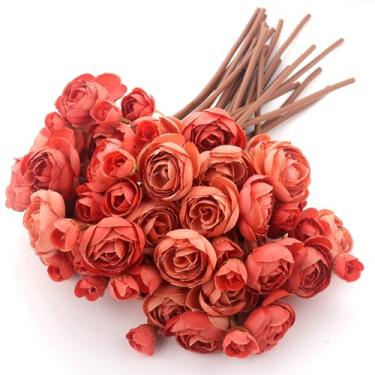 Imagem de Embewhis 24 hastes de flores artificiais de ranúnculo - buquê de ranúnculo de seda sintética 96 flores para decorações de casamento, decoração de casa, arranjos de férias e centros de mesa grandes