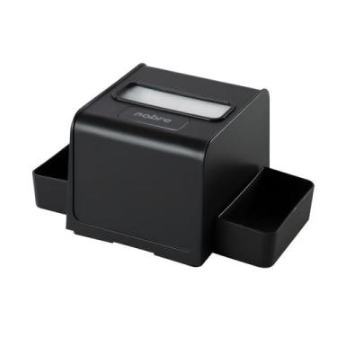 Imagem de Dispenser de Mesa para Guardanapo Interfolhado com Porta-Sachê Integrado - Design Preto Profissional, Higiênico e Econômico para Bares, Restaurantes e Escritórios