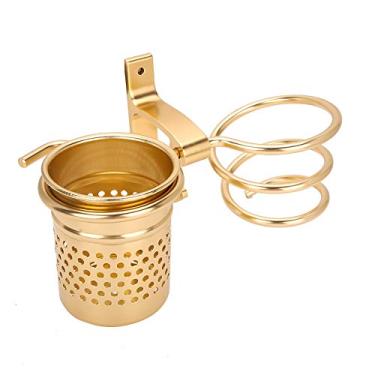 Imagem de Generic Suporte para Secador de Cabelo Organizador Montado na Parede Suporte de Alumínio à Prova de Ferrugem para Banheiro Design de Gancho Duplo, Rack de Balde Ventilado para Armazenamento de Itens