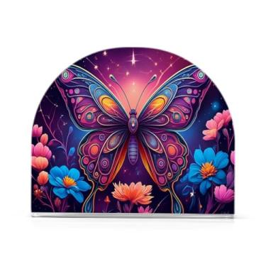 Imagem de Qilmy Porta-guardanapos acrílico borboleta estilo escuro, porta-guardanapos para mesas cozinha restaurante decoração de casa, suporte decorativo moderno para papel de jantar guardanapos de coquetel