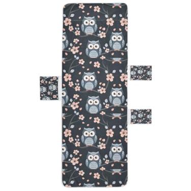 Imagem de STAYTOP Capa de toalha de cadeira de lounge de coruja fofa, capa de espreguiçadeira macia, capas de cadeira de praia com bolsos para jardim ao ar livre, pátio, pátio, banhos de sol, gramado, 215 x 76