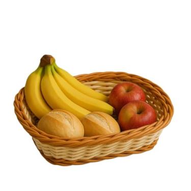 Imagem de Cesto Organizador de Pão e Frutas em Retangular Elegância e Versatilidade(M- 27 cm X 21,5 cm X 7 cm)