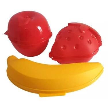 Imagem de KIT Porta Metade Frutas - Plasútil - porta mix morango banana e maça(KIT Frutas com 3)