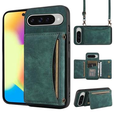 Imagem de Capa de telefone para Google Pixel 10/10 Pro 5G capa carteira com alça de ombro transversal, suporte de cartão de couro PU, acessórios para celular, bolsa flip para celular Pixel10 10Pro Dez meninas