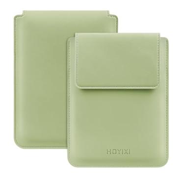 Imagem de HoYiXi Capa universal para Kindle/Kobo/Voyaga/Pocketbook/Tolino E-Book Reader de 15 cm capa protetora de couro leve para e-book de 15 cm, verde claro