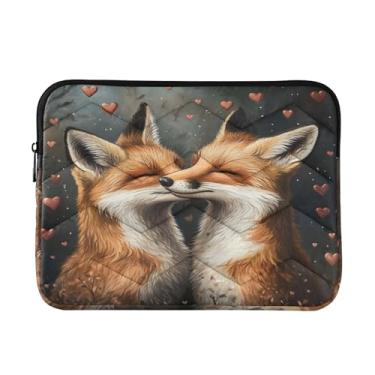 Imagem de Coikll Bolsa para laptop Two Foxes Kissing(1) capa protetora à prova de choque para notebook de 13 a 14 polegadas