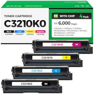 Imagem de Cartucho de toner C3210K0 C3210C0 C3210M0 C3210Y0 (pacote com 4 unidades com chip) compatível com Lexmark C3224dw C3326dw C3426dw MC3224adwe MC3224dwe MC3224i MC3326adwe MC3326 Impressora i MC3426adw