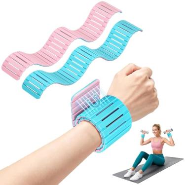 Imagem de Inlisy 2 pesos magnéticos ajustáveis no tornozelo e no pulso para mulheres e homens – 500 g cada, perfeito para caminhadas, ioga, natação, pilates (rosa e azul)