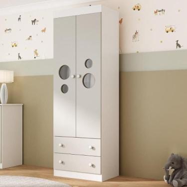 Imagem de Guarda-roupa Infantil 62cm 2 Portas Com Vidro E 2 Gavetas Pirulito Mul