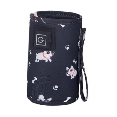 Imagem de TTETTZ Bolsa Aquecedora de Mamadeira USB para Leite, Ajustável e Isolada, Mantém a Mamadeira Aquecida para Viagens e Uso no Carro, Cachorro Preto
