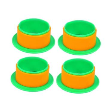 Imagem de Esquirla Dispensador de filme stretch com 4 peças, alça para embalagem de paletes, manual, protetor de mãos, ideal para armazéns, 76mm, Laranja Verde