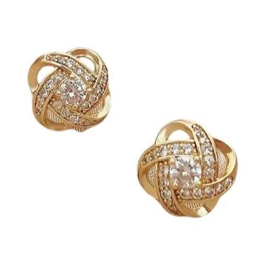 Imagem de Brincos De Cristal Geométrico Quadrado Com Zircônia Brilhante Em Forma