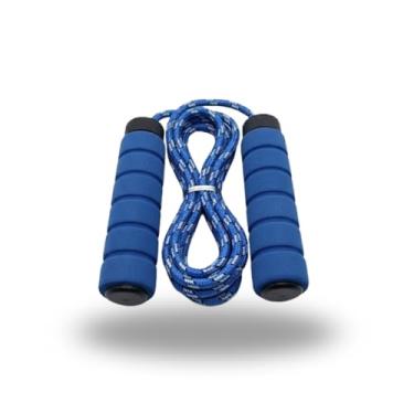 Imagem de Corda de Pular para Exercícios Aeróbicos 2,8m em EVA e Borracha Leve, Resistente e Confortável, Ideal para Fitness, Emagrecimento, Cross Training e Treino Funcional (AZUL)