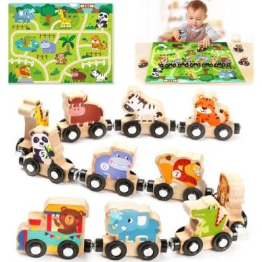 Imagem de Trem magnético de madeira Montessori Toys Brialice de 1 a 3 anos