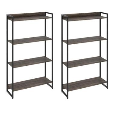 Imagem de Kit 2 Estantes Multiuso Industrial 4 Prateleiras Areta 145x80cm C01 Ca