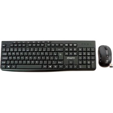 Imagem de Kit Teclado e Mouse Sem Fio Keytime Smathink, Membrana, Full Size, ABNT2, 1600DPI, Preto - KYT00014-Unissex