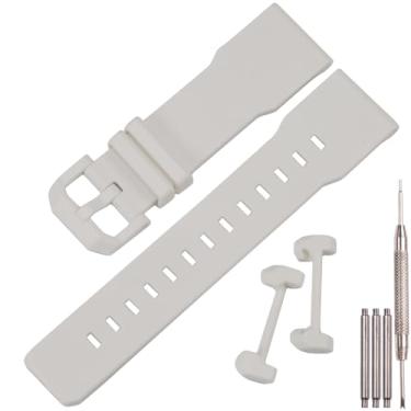 Imagem de Pulseira de substituição de borracha de 24 mm compatível com Casio GA-2300-1AER Montre GA-2300-4AER GA-2300-7AER (branca)