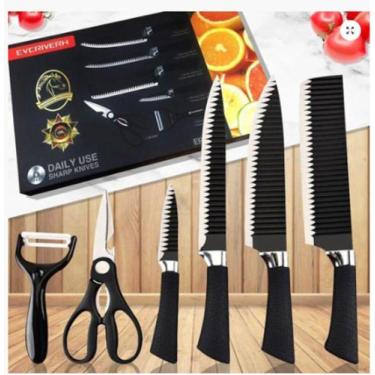 Imagem de Conjunto de Facas de Revestimento Antiaderente com 6 peças de Aço Inox