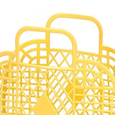 Imagem de AYNEFY Saco de Armazenamento Dobrável Cesto de Armazenamento Oco de Plástico Dobrável Organizador Portátil Reutilizável para Praia, Escritório Em Casa, Compras, Brinquedos, Acessórios de Roupas,