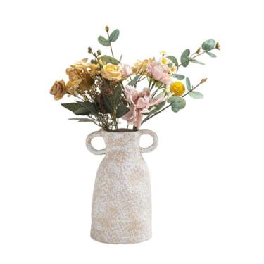 Imagem de Vaso de cerâmica vintage feito à mão para sala de estar, armário de TV, mesa de chá, arranjos de flores, ornamentos de decoração, vasos de flores (A)
