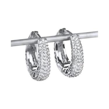 Imagem de Brincos de Argola de Ouro com Pedra CZ - Joias de Luxo para Mulheres, 